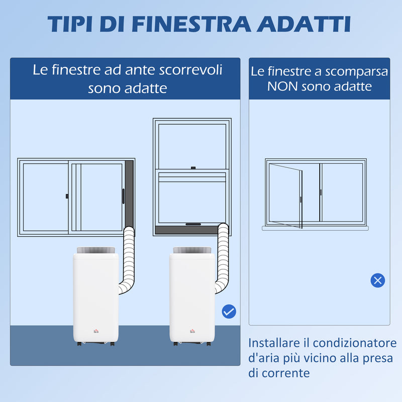 Condizionatore Portatile 1250W 35,5x35x70 cm con 5 Modalità e Timer 24h Bianco-8