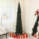 Albero di Natale Artificiale 225 cm 538 Rami Slim Salvaspazio Verde-2