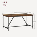 Tavolo da Pranzo Stile Industriale per 6 Persone 150x80x75 cm in Legno e Acciaio -3