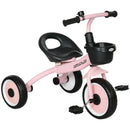 Triciclo per Bambini 70,5x50x58 cm con Seduta Regolabile e Campanello Rosa  -1