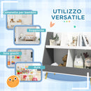 Mobile Portagiochi per Bambini a 2 Livelli con 5 Scomparti 80x34x79 cm in Legno Grigio-5