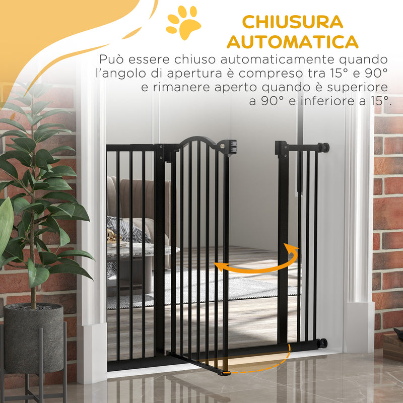 Cancellino per Cani Estensibile 74-100x78 cm in Metallo Nero-5