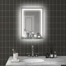 Specchio Bagno a Parete Cornice Luce LED a 3 Colori Mensola in Vetro 50x12x70 cm -7