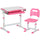 Banco Scuola per Bambini Piano Inclinabile e Sedia Regolabile 66x47x52-77 cm Rosa