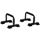 Set 2 Barre per Dip Parallele 36x25x20 cm Impugnatura Antiscivolo in Acciaio Nero -1