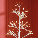 Albero di Natale Artificiale 180 cm 384 Luci LED Bianche per Interni ed Esterni al Coperto Bianco -9