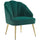 Poltrona a Conchiglia Stile Art Deco 63x65x84 cm in Velluto Verde