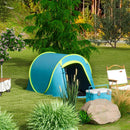 Tenda da Campeggio Pop Up Impermeabile con Accessori e Borsa di Trasporto 245x148x105 cm in Poliestere Blu-2