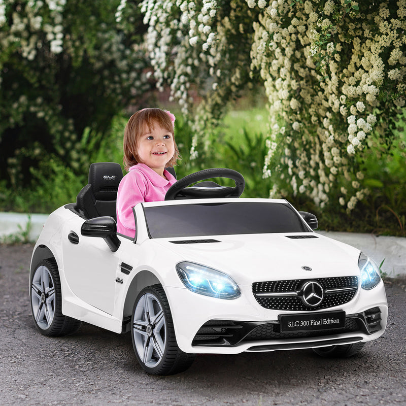 Macchina Elettrica per Bambini Licenza Mercedes SLC 300 con Telecomando Bianco  -2