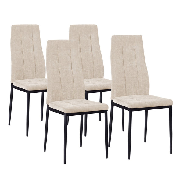 online Set 4 sedie da Salotto 50x44x96 cm in tessuto Milano Beige