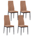 Set 4 Sedie 50x44x96 cm in Tessuto Milano Nocciola-1