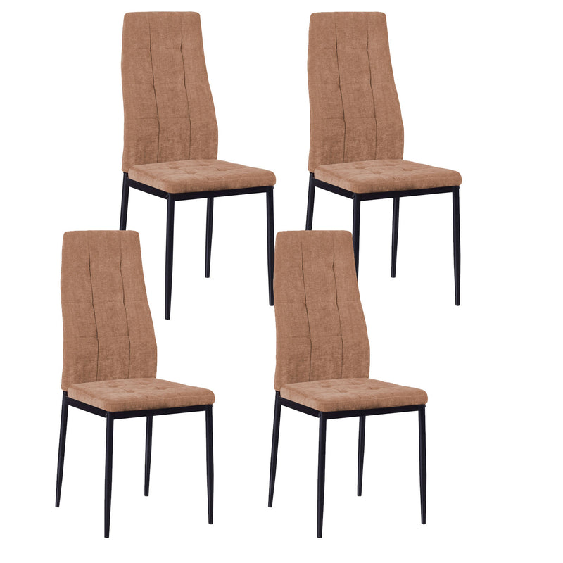 Set 4 Sedie 50x44x96 cm in Tessuto Milano Nocciola-1