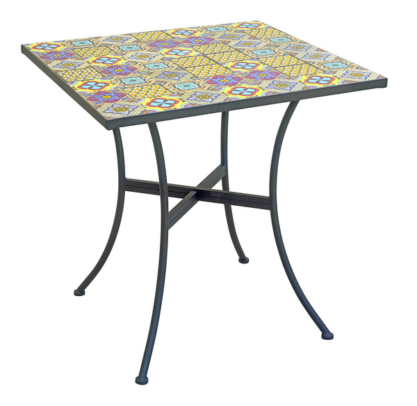 prezzo Tavolo da Giardino 70x70x72 cm Mosaico con Mosaico Design Maiolica
