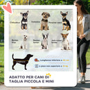 Passeggino per Cani Piccoli Pieghevole Maniglione Reversibile 76,5x52x95cm Marrone Chiaro -4