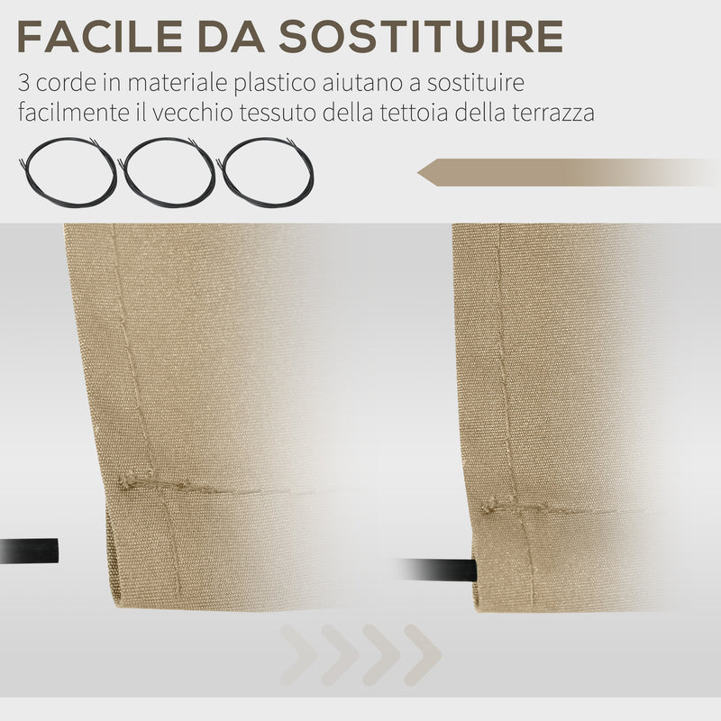 Telo di Ricambio per Tenda a Bracci in Poliestere Anti UV da 4x2,5m Beige-5