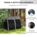 Dondolo da Giardino 2 in 1 Convertibile in Letto 240x140x197 cm con Cuscini e Zanzariera Grigio-5