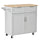 Carrello Isola da Cucina 2 Cassetti e Armadietto Piano in Legno 104x46x91 cm Grigio