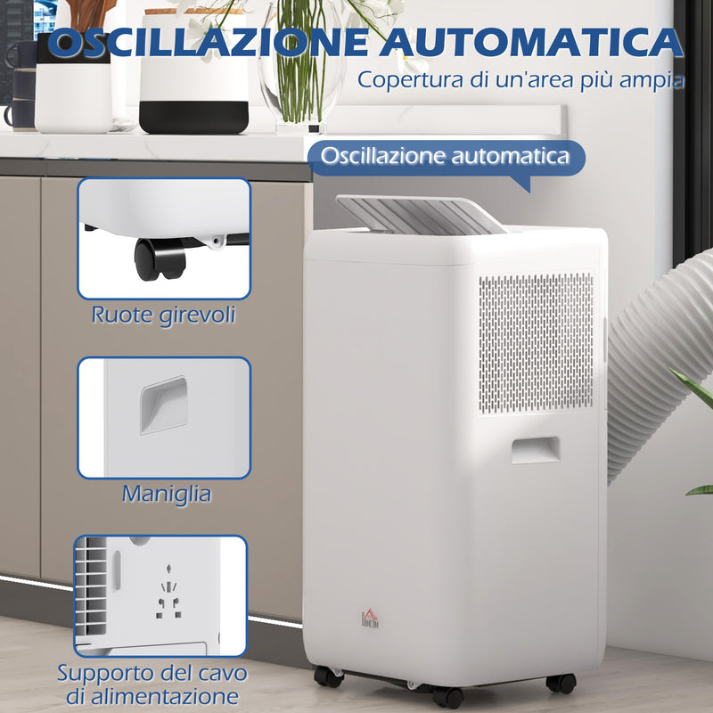 Condizionatore Portatile 1250W 35,5x35x70 cm con 5 Modalità e Timer 24h Bianco-7