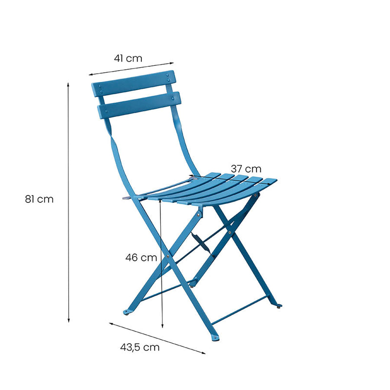 Set Tavolino e 2 Sedie Pieghevoli da Giardino Teresa Blu Niagara -8