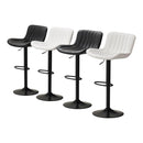 Set 2 Sgabelli alti da Bar 55x51x90/110 cm in Similpelle Nero-6