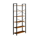 Libreria industrial con 6 ripiani 80x30x186 cm in legno e metallo-3