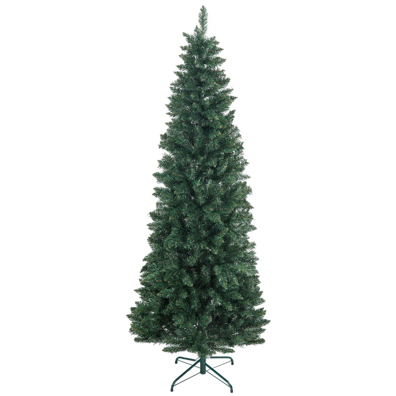 Albero di Natale Artificiale 210 cm 687 Rami Design Alto e Stretto Verde -1