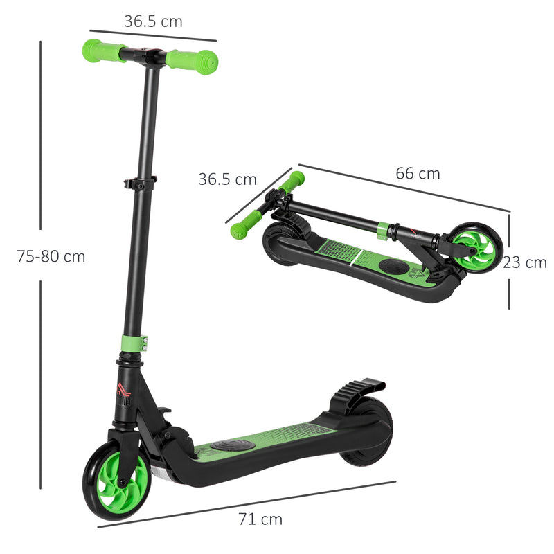 Monopattino Elettrico Pieghevole per Bambini Altezza Regolabile 75-80 cm Nero e Verde  -3