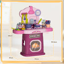 Cucina Giocattolo per Bambini 51x21x60 cm 38 Pezzi e Suoni Realistici Rosa -3