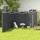 Set 2 Pareti Laterali per Gazebo 3x3m e 3x6m 295x195 cm in Tessuto Oxford Grigio Scuro-2