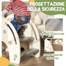 Scivolo da Interno con Canestro Design Elefante 163x57x75 cm Bianco Crema -6