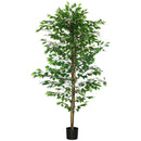 Pianta Artificiale di Ficus con Vaso per Interni ed Esterni 180 cm Verde -1