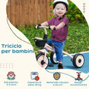 Triciclo per Bambini 70,5x50x58 cm con Seduta Regolabile e Campanello Rosa  -4