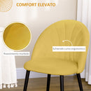 Set 2 Sedie Design Nordico 52x54x79 cm Tessuto Effetto Velluto Giallo   -5