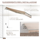 Tenda da Sole per Esterno a Bracci Avvolgibile 295x200 cm con Apertura a Manovella Beige-8