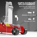 Cric Idraulico Auto con Sollevamento 8-38cm in Acciaio Rinforzato Capacità 2.5 t Rosso  -4