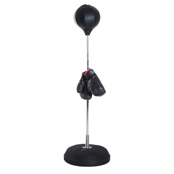 prezzo Punching Ball Sacco Boxe da Terra Altezza Regolabile 126-144 cm con Guantoni Nero