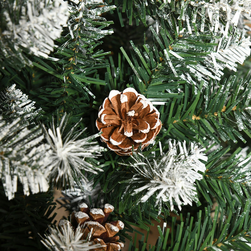 Albero di Natale Artificiale Innevato 180 cm 630 Rami e 37 Pigne Verde e Bianco -9