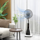 Ventilatore Nebulizzatore con Serbatoio 3L 44,5x38,5x120 cm 3 Modalità e 3 Velocità Bianco e Nero-2