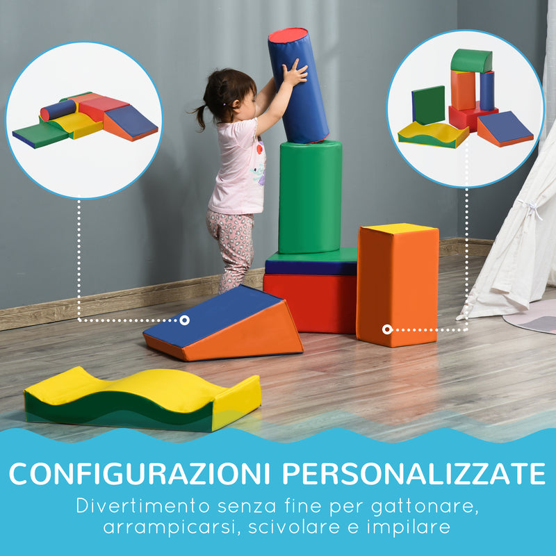 Set 7 Blocchi Costruzioni Morbide per Bambini Multicolore  -5