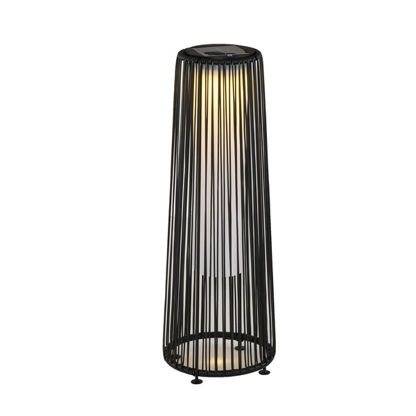 Lanterna Solare da Giardino LED con Pannello di Ricarica in Rattan e Metallo  Ø21.5x61cm Nero acquista