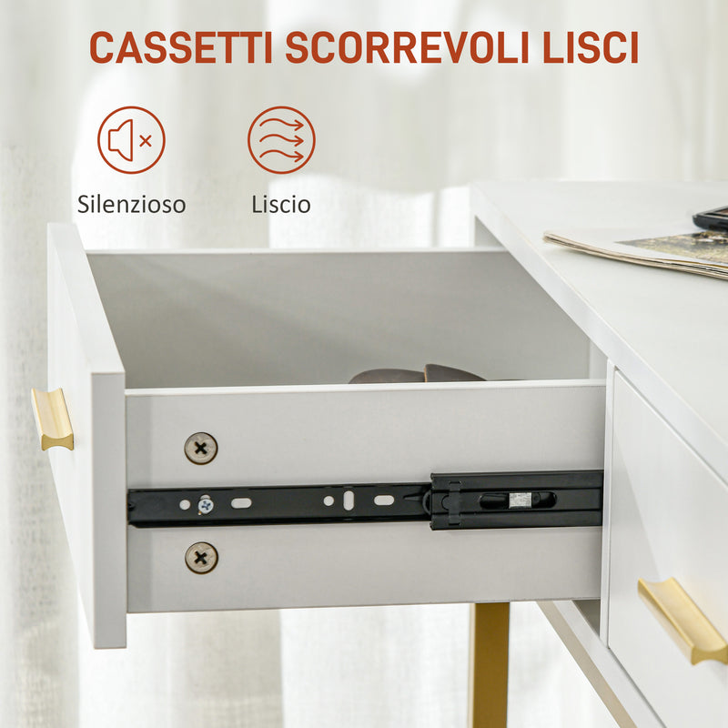 Consolle Trucco Specchio Illuminato a LED e Sgabello Bianco   -7