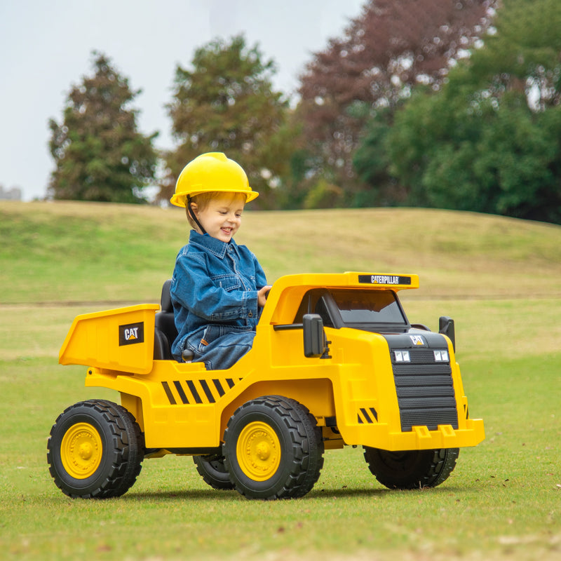 Camion Giocattolo Licenza Caterpillar 110x70,5x61,5 cm con Telecomando Fari Secchio e Pala Giallo-2