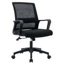 Sedia Operativa da Ufficio 45x51x94/100h cm Ergonomica con Supporto Lombare Nera-1