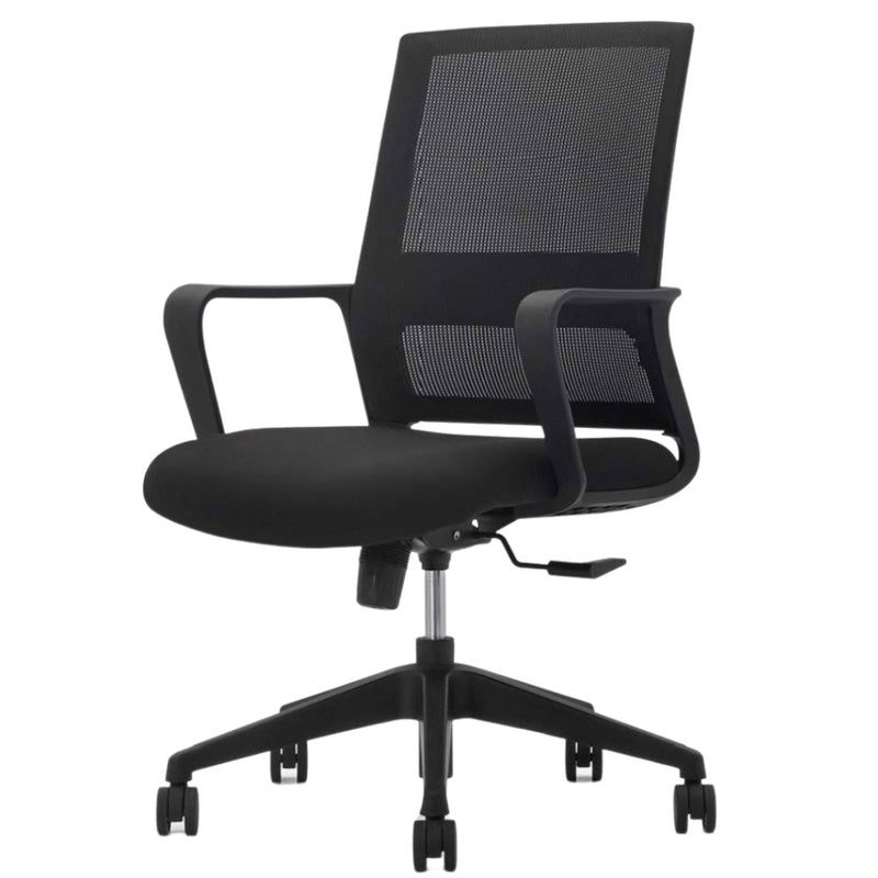 Sedia Operativa da Ufficio 45x51x94/100h cm Ergonomica con Supporto Lombare Nera-7