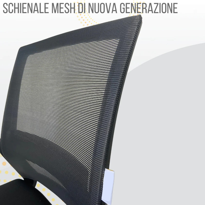 Sedia Operativa da Ufficio 45x51x94/100h cm Ergonomica con Supporto Lombare Nera-8