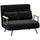 Divano Letto Schienale Regolabile 102x73x81 cm in Velluto Nero