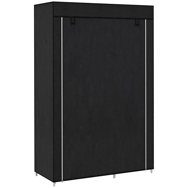 prezzo Armadio in Tessuto Portatile 103x43x162,5 cm Appendiabiti e 6 Ripiani Nero