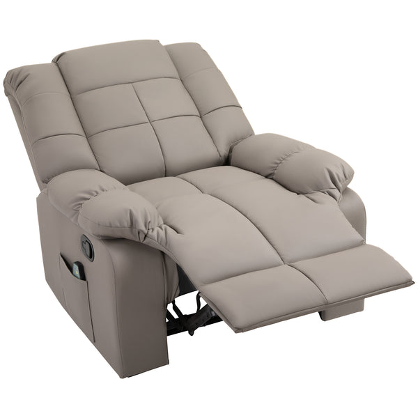 sconto Poltrona Relax con 8 Punti Massaggio e Reclinazione a 165° 94x99x99 cm in Similpelle Grigio