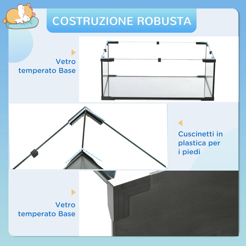 Gabbia per Criceti 3 Livelli con Ruota Rampe e Fondo Rimovibile 60x40x57 cm Nero  -6