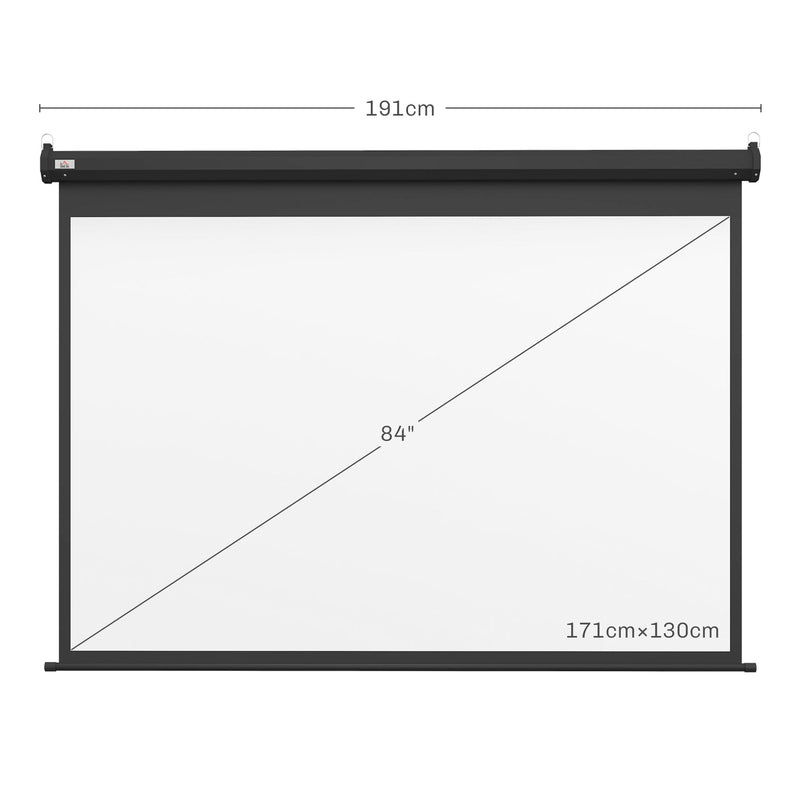 Telo Proiettore 89" Regolabile con Telecomando Formato 4:3 171x130 cm Nero-3